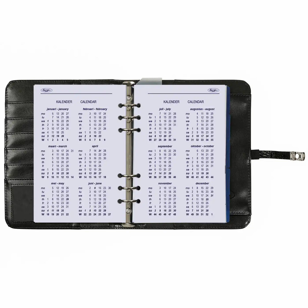 1011-03 Nachfüllbar A5 Ring Binder Planer Alligator Schwarz