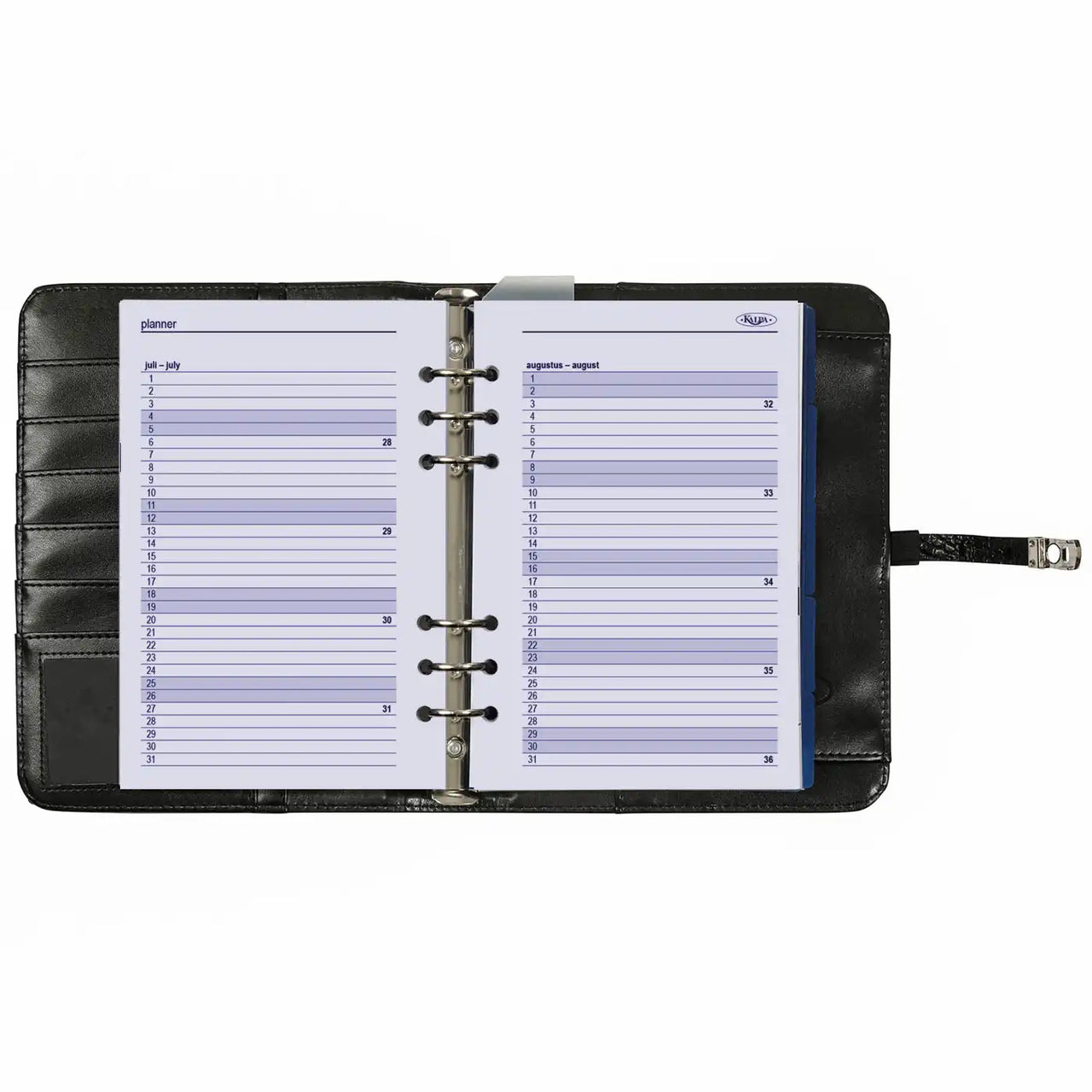 1011-03 Nachfüllbar A5 Ring Binder Planer Alligator Schwarz