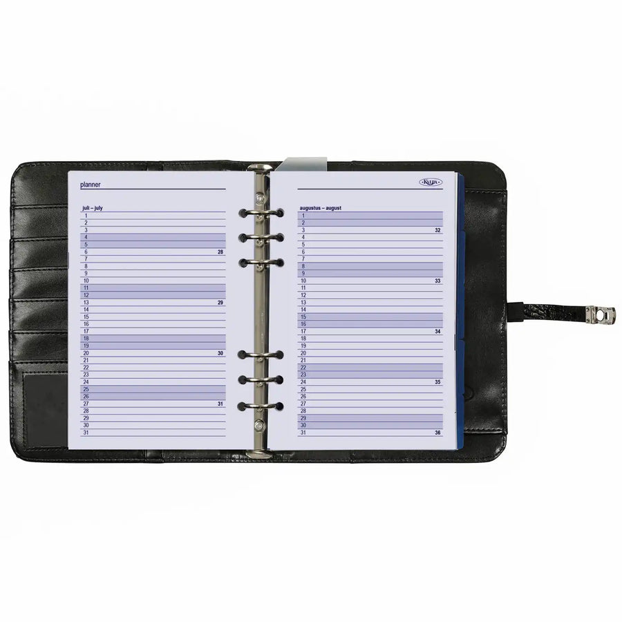 1011-03 Nachfüllbar A5 Ring Binder Planer Alligator Schwarz