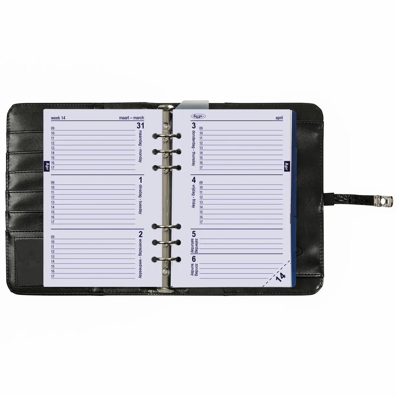 1011-03 Nachfüllbar A5 Ring Binder Planer Alligator Schwarz