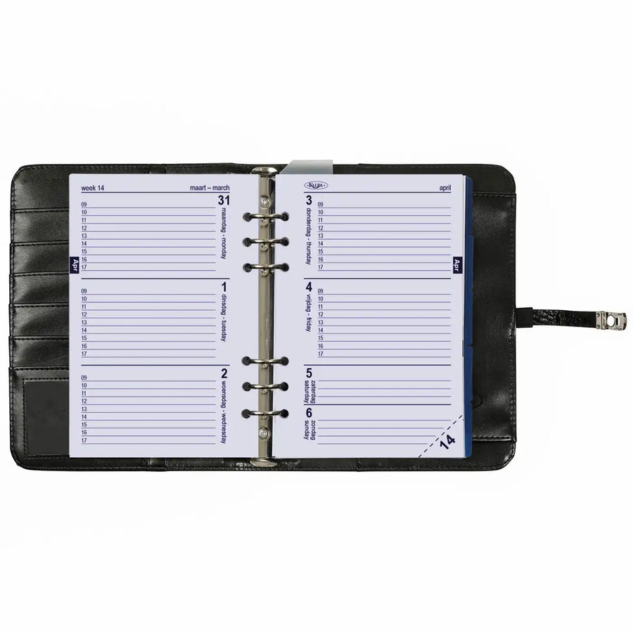 1011-03 Nachfüllbar A5 Ring Binder Planer Alligator Schwarz