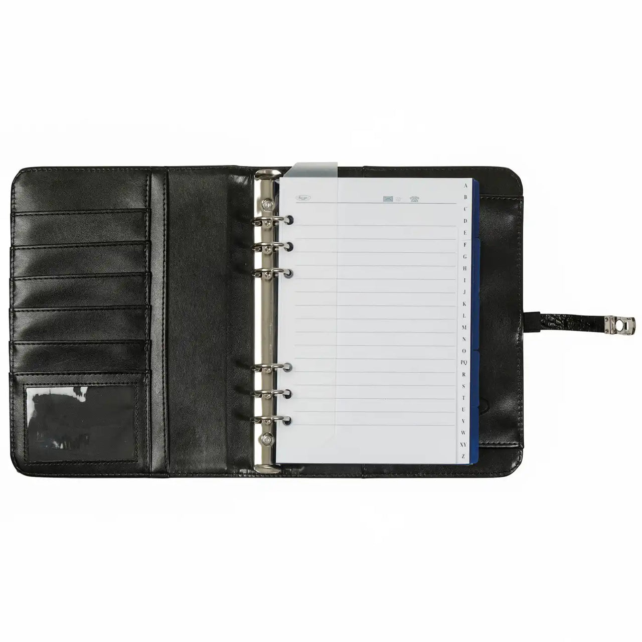 1011-03 Nachfüllbar A5 Ring Binder Planer Alligator Schwarz