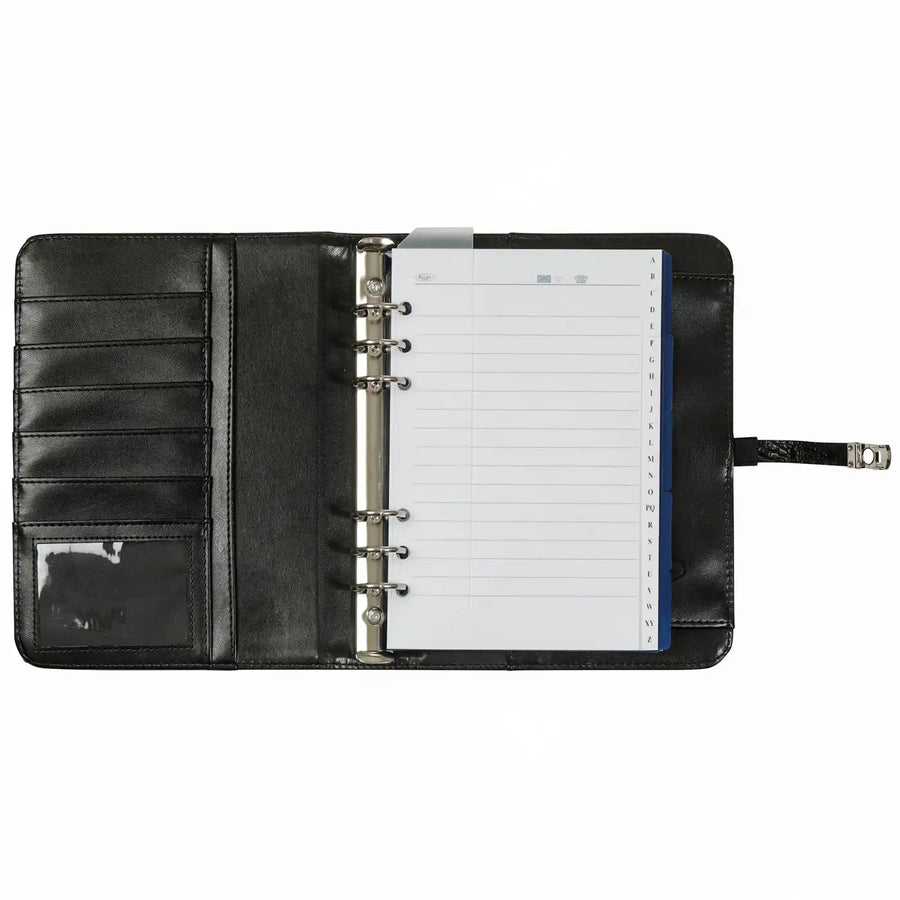 1011-03 Nachfüllbar A5 Ring Binder Planer Alligator Schwarz