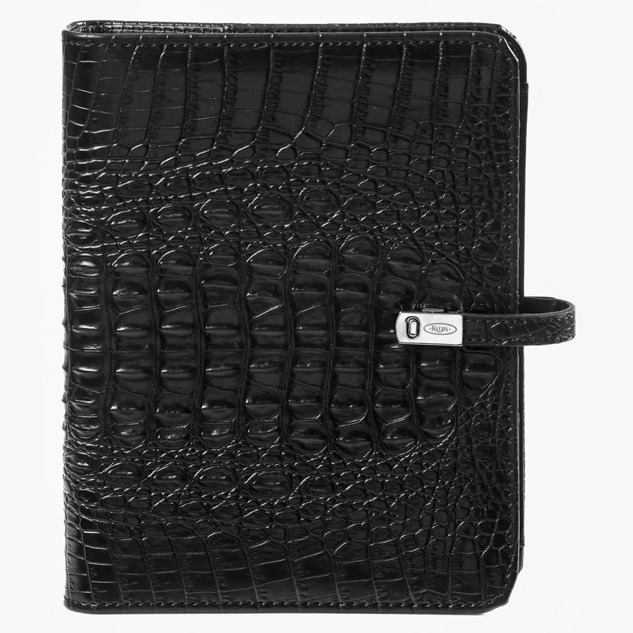 1011-03 Nachfüllbar A5 Ring Binder Planer Alligator Schwarz