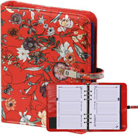 1011-04 Refillable A5 Agenda Planner Sea of Flowers Red