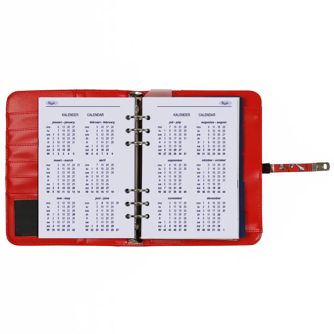 1011-04 Refillable A5 Agenda Planner Sea of Flowers Red
