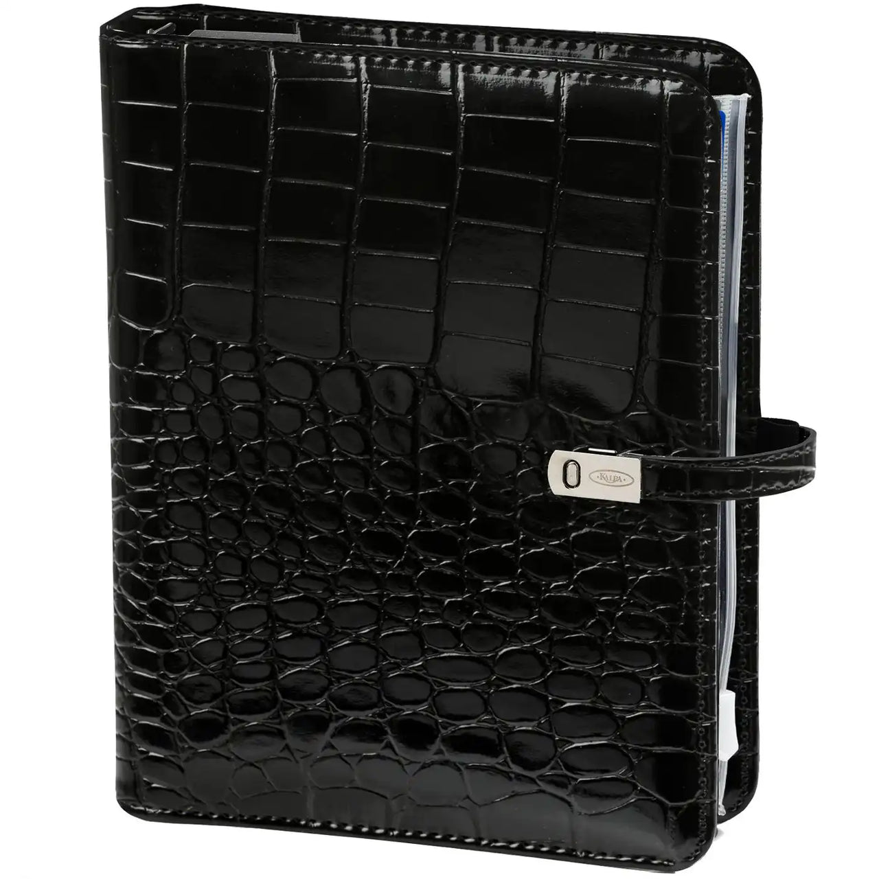 1011-06 Nachfüllbar A5 Ring Binder Planer Alligator Schwarz