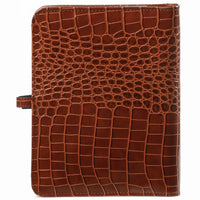 1011-10 nachfüllbar A5 6 Ring Binder Planer Organizer Croco Cognac