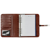 1011-10 nachfüllbar A5 6 Ring Binder Planer Organizer Croco Cognac