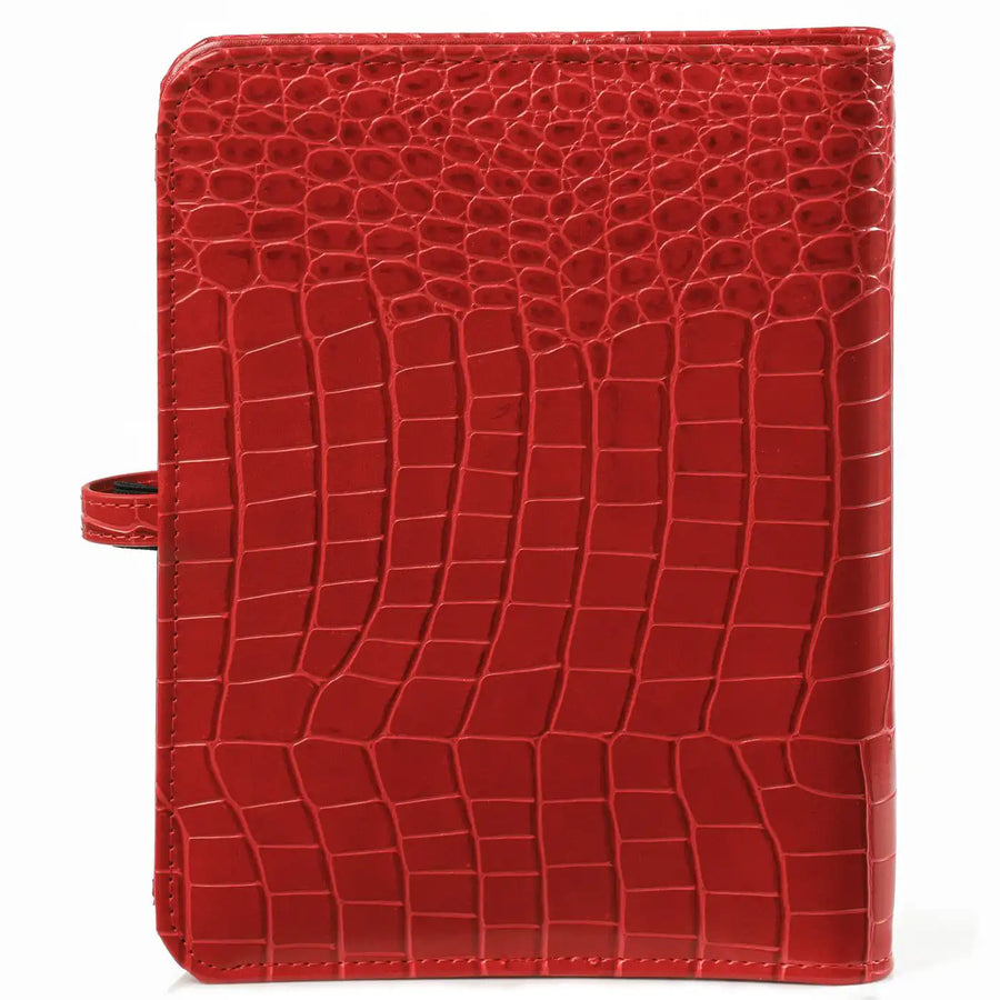 1011-11 Nachfüllbar A5 6 Ring Binder Planer Croco Rot