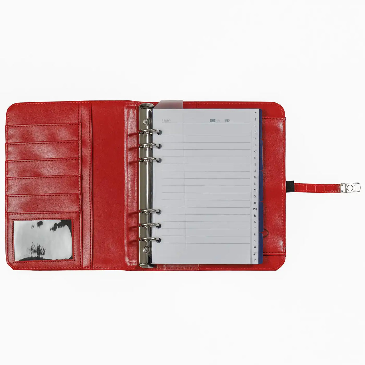 1011-11 Nachfüllbar A5 6 Ring Binder Planer Croco Rot