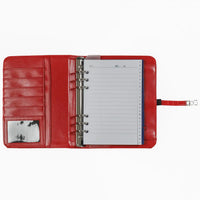 1011-11 Nachfüllbar A5 6 Ring Binder Planer Croco Rot