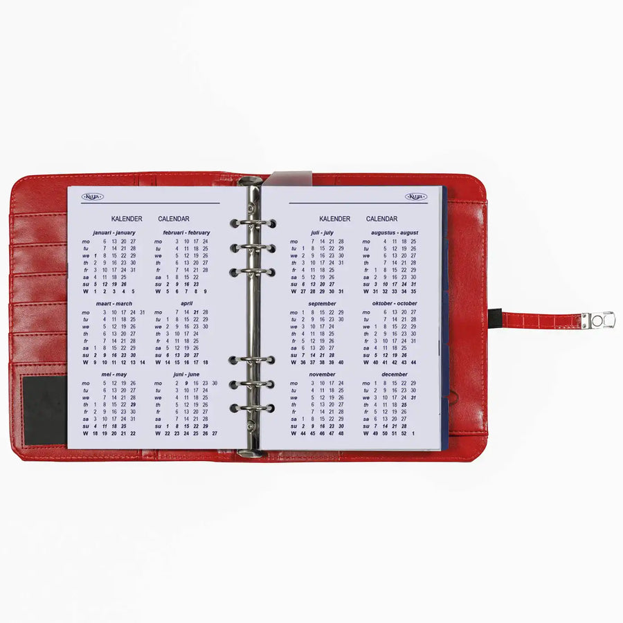 1011-11 Nachfüllbar A5 6 Ring Binder Planer Croco Rot