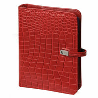 1011-11 Nachfüllbar A5 6 Ring Binder Planer Croco Rot