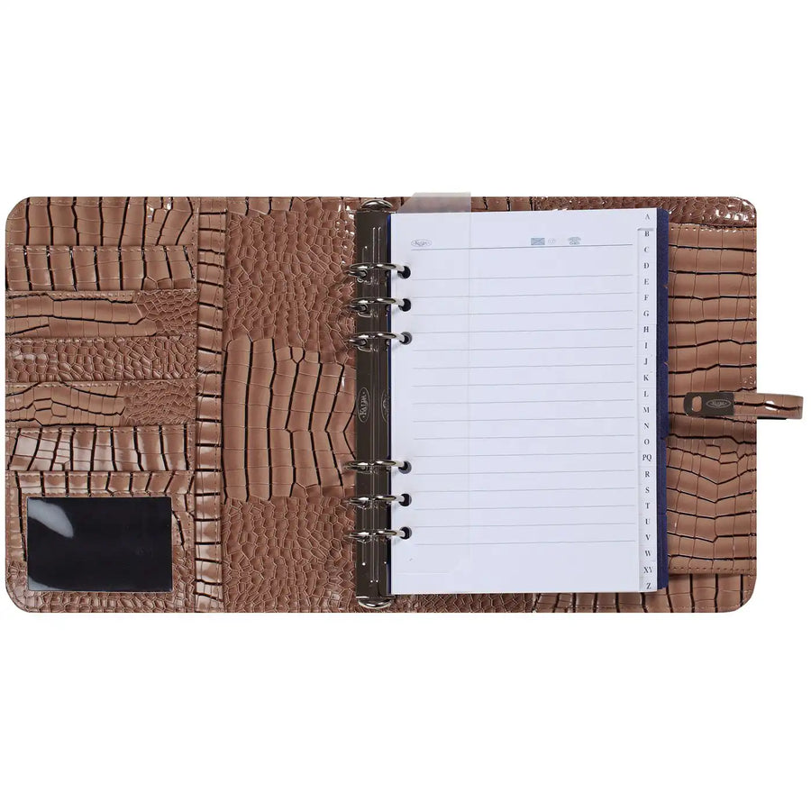 1011-63 A5 Agenda Gloss Croco Taupe