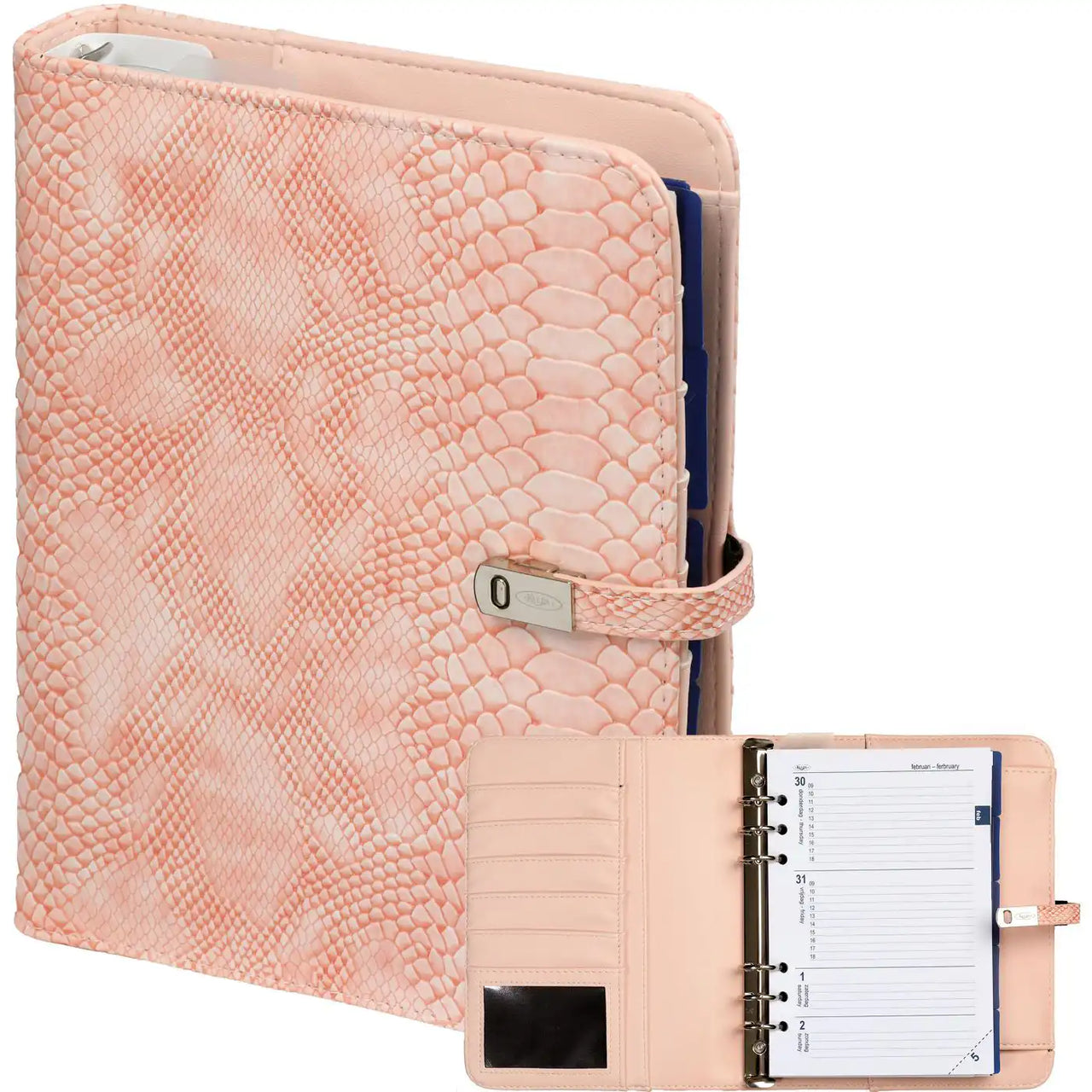 1011-68 A5 Binder Croco Pink