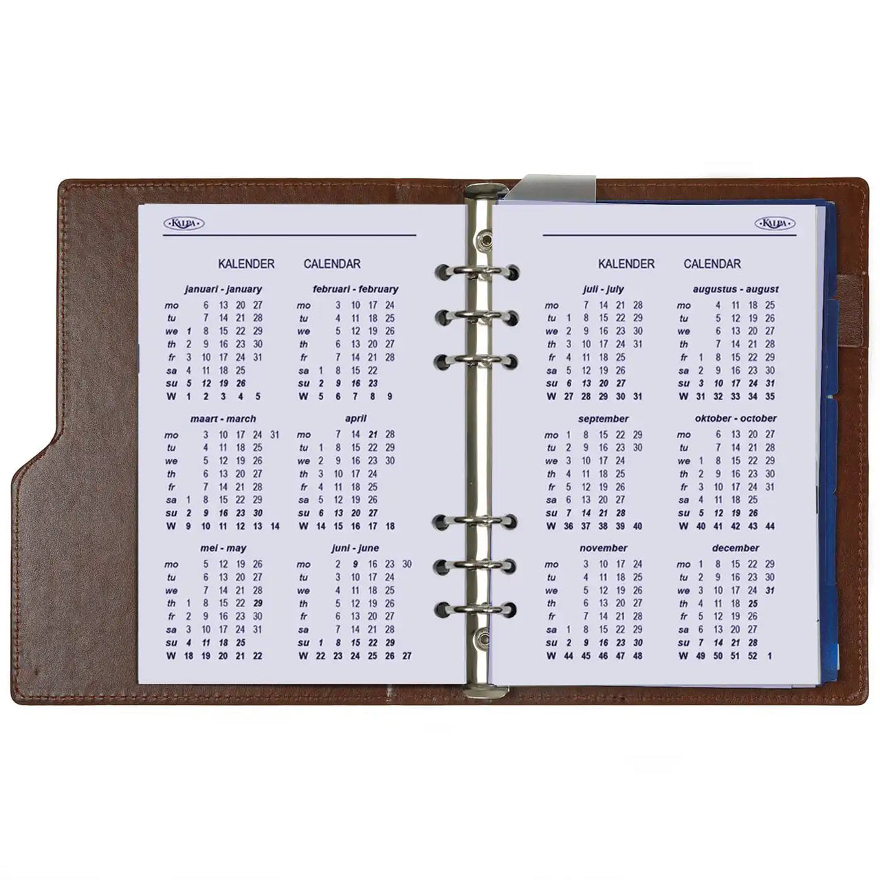 1016-02 kompakt nachfüllbar A5 6 Ringbindemittel Organizer Haselnussbraun
