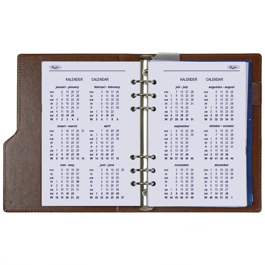 1016-02 kompakt nachfüllbar A5 6 Ringbindemittel Organizer Haselnussbraun