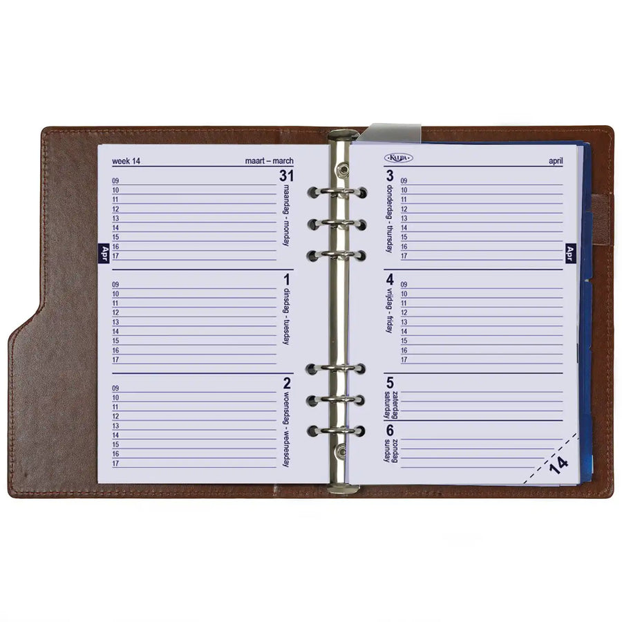 1016-02 kompakt nachfüllbar A5 6 Ringbindemittel Organizer Haselnussbraun