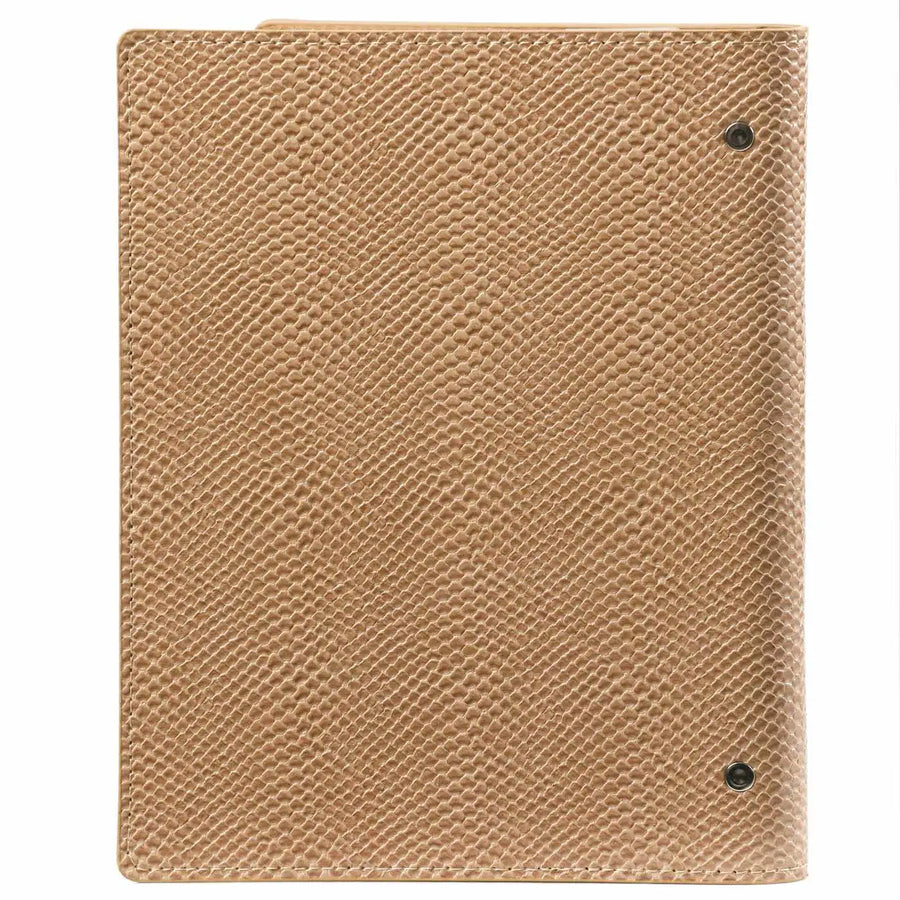 1016-05 Refillable A5 Ring Binder Agenda Snake Print Brown