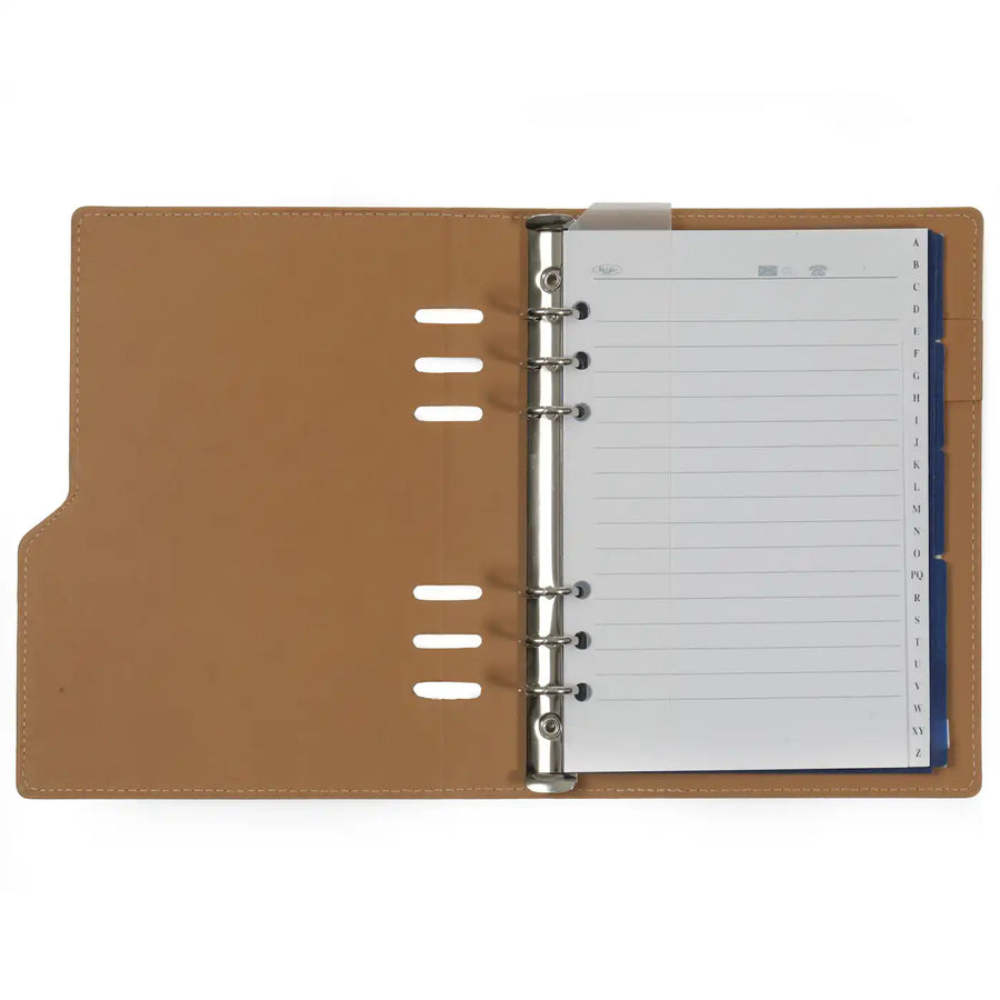 1016-05 Refillable A5 Ring Binder Agenda Snake Print Brown