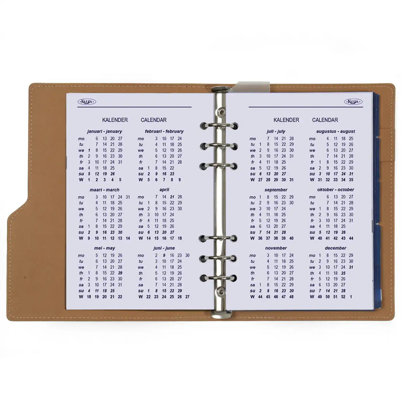 1016-05 Refillable A5 Ring Binder Agenda Snake Print Brown