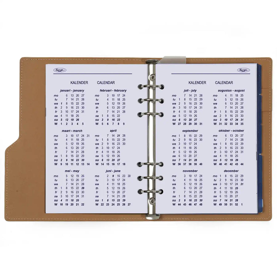 1016-05 Refillable A5 Ring Binder Agenda Snake Print Brown