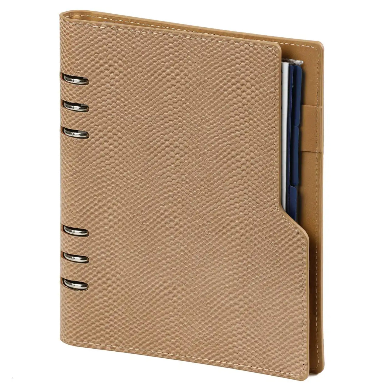 1016-05 Refillable A5 Ring Binder Agenda Snake Print Brown