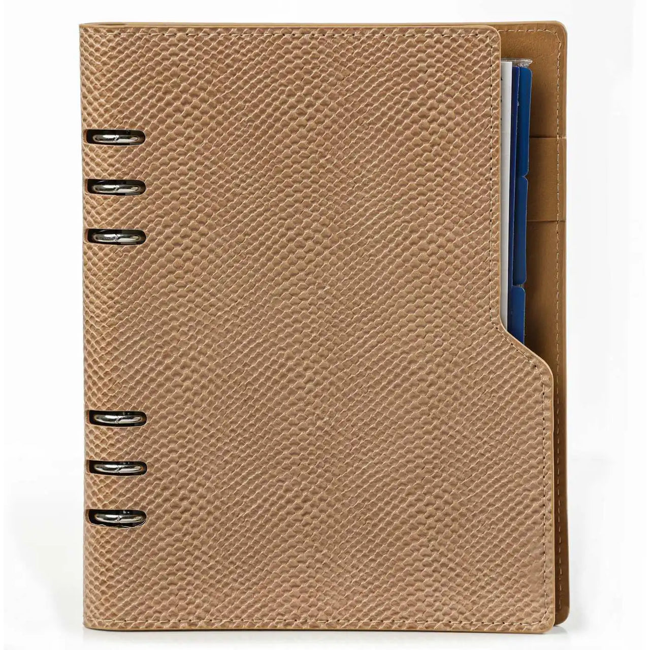 1016-05 Refillable A5 Ring Binder Agenda Snake Print Brown