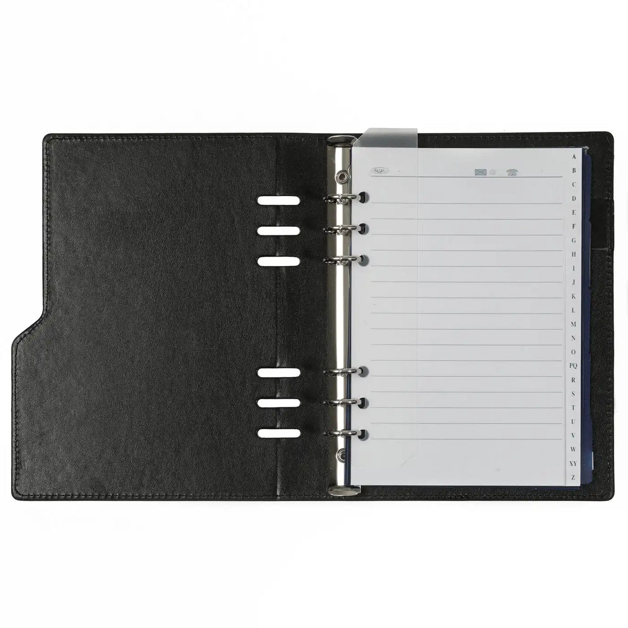 1016-06 Nachfüllbar A5 Planer Agenda Croco Schwarz