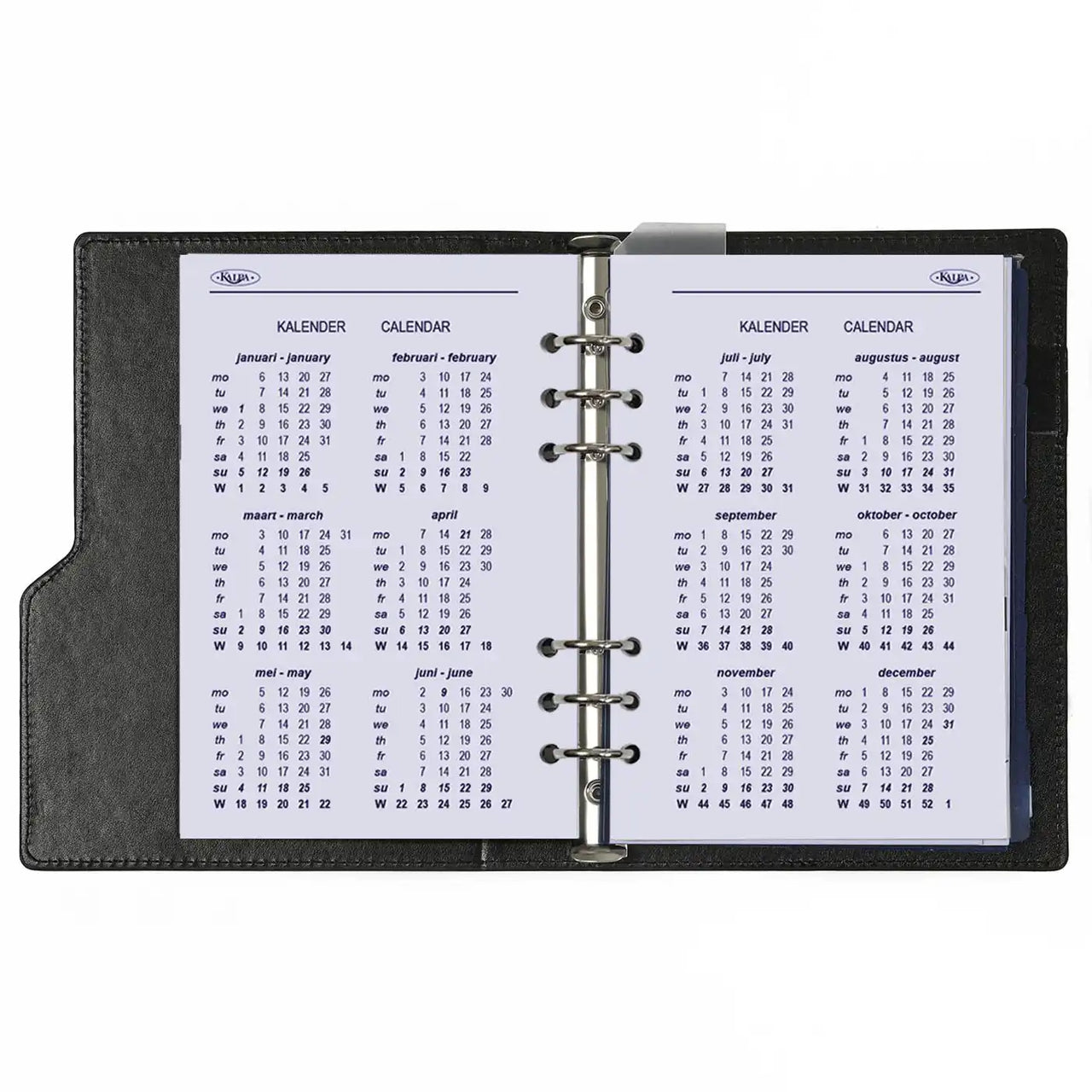 1016-06 Nachfüllbar A5 Planer Agenda Croco Schwarz