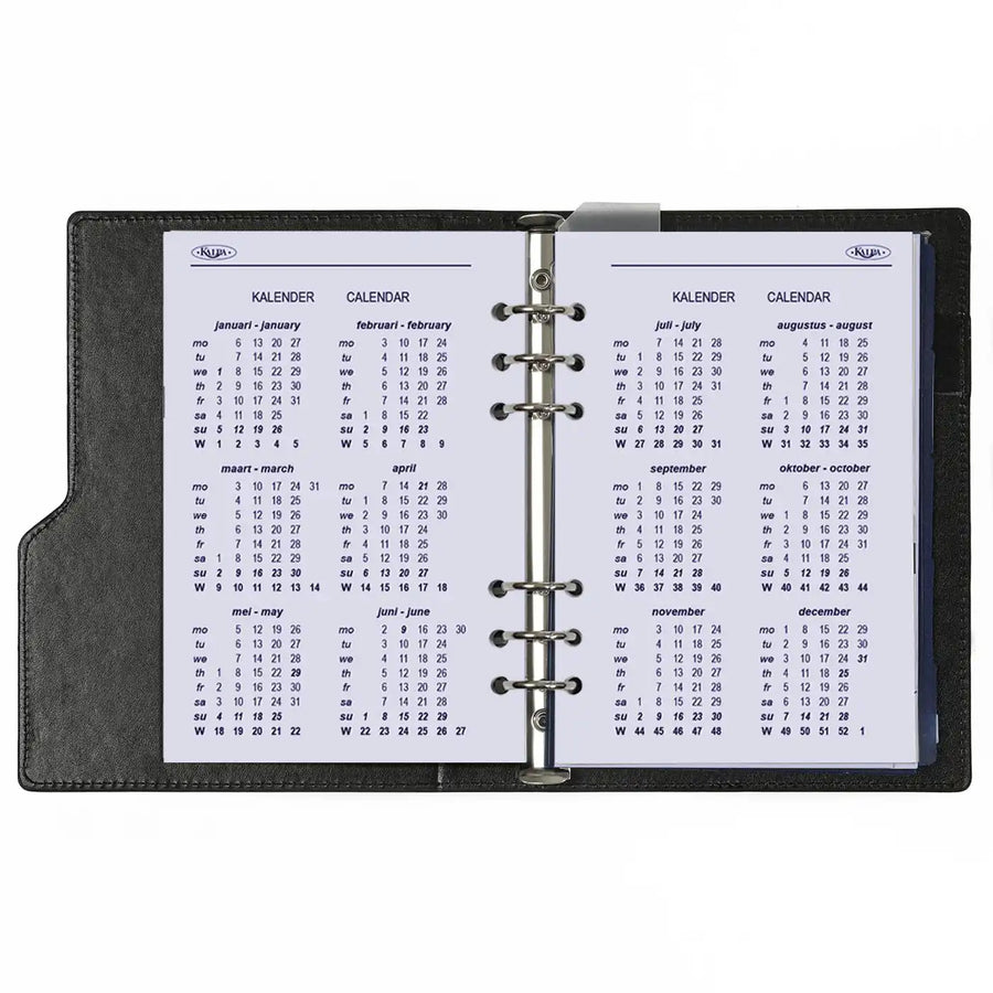 1016-06 Nachfüllbar A5 Planer Agenda Croco Schwarz