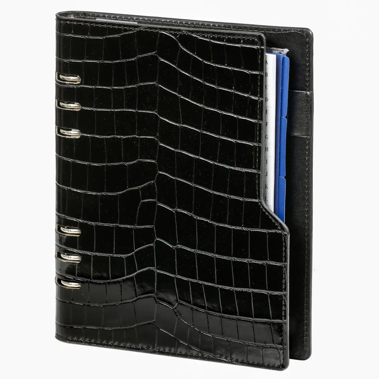 1016-06 Nachfüllbar A5 Planer Agenda Croco Schwarz