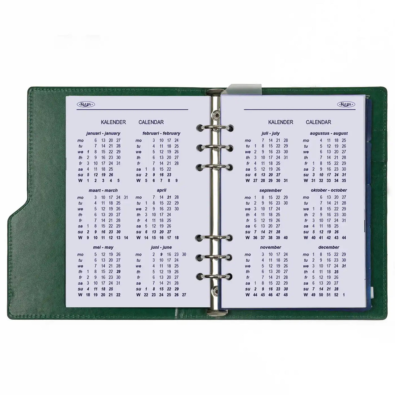 1016-09 Nachfüllbar A5 Planer Organizer Kompakt Croco Grün