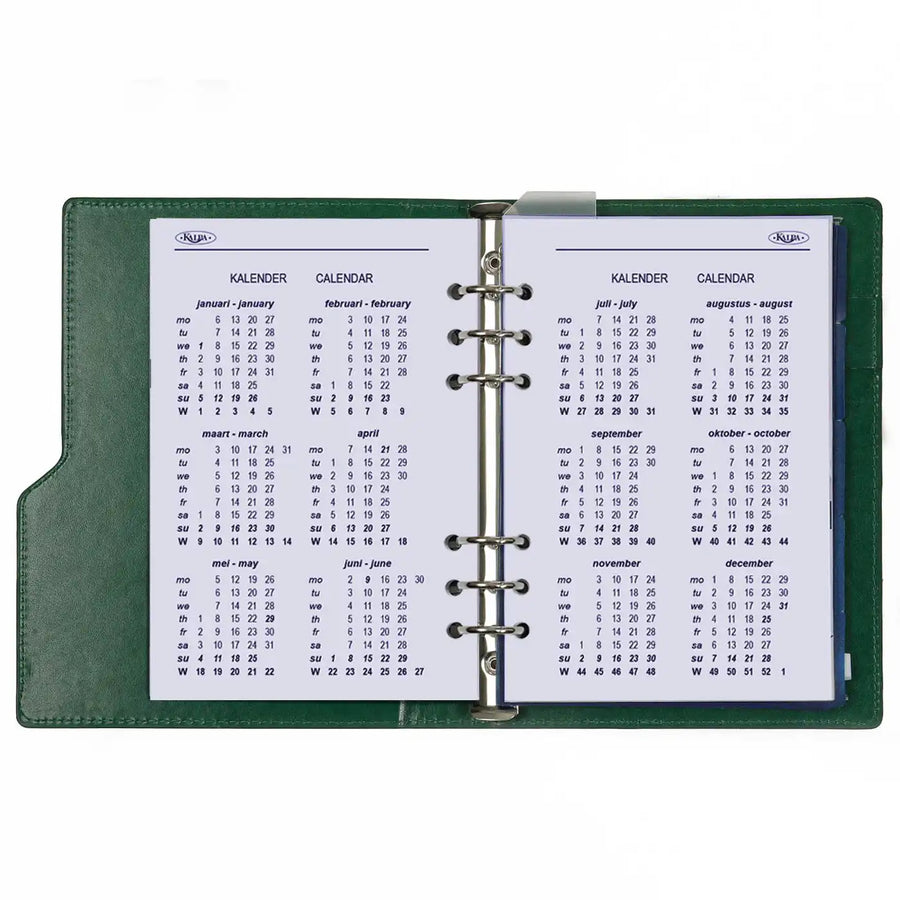 1016-09 Nachfüllbar A5 Planer Organizer Kompakt Croco Grün