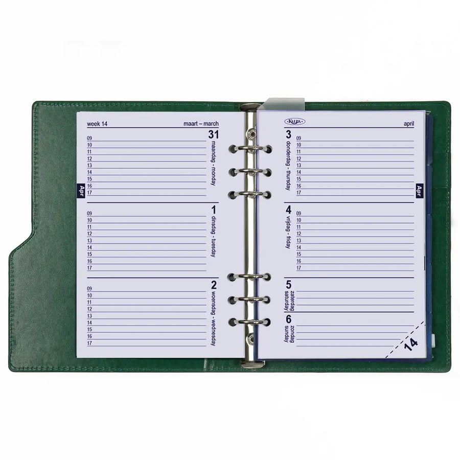 1016-09 Nachfüllbar A5 Planer Organizer Kompakt Croco Grün