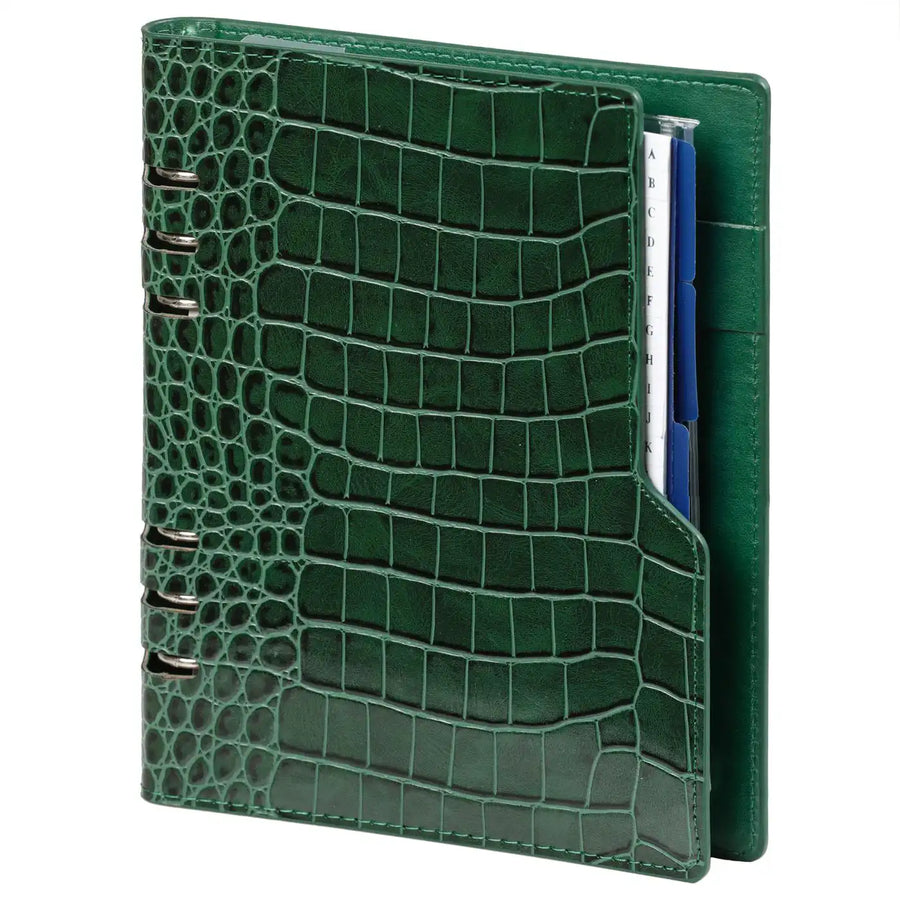 1016-09 Nachfüllbar A5 Planer Organizer Kompakt Croco Grün
