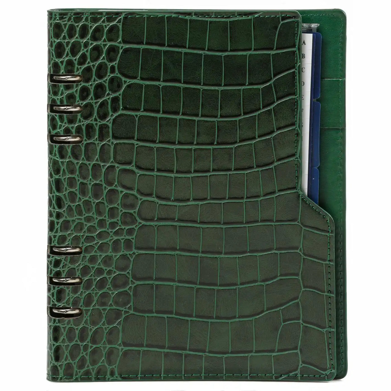 1016-09 Nachfüllbar A5 Planer Organizer Kompakt Croco Grün