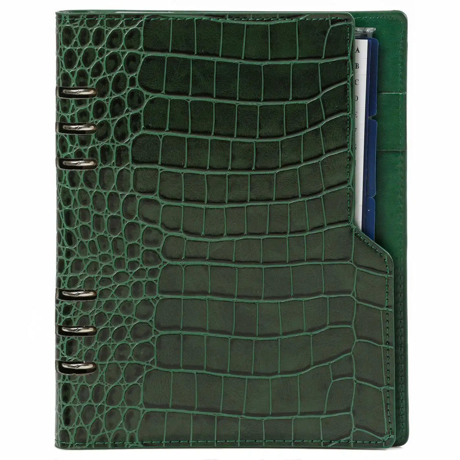 1016-09 Nachfüllbar A5 Planer Organizer Kompakt Croco Grün