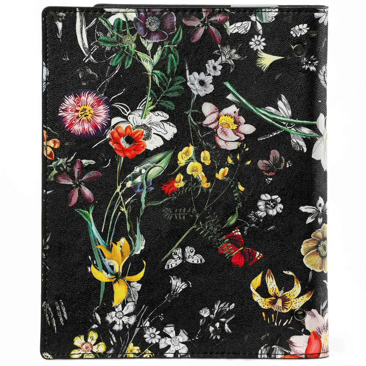1016-12 Nachfüllbar A5 Ringbuch Organizer Blumenmeer schwarz