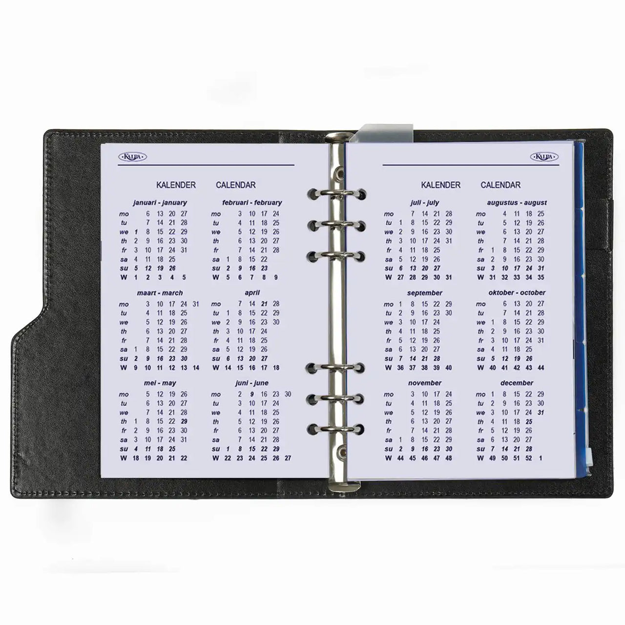 1016-12 Nachfüllbar A5 Ringbuch Organizer Blumenmeer schwarz