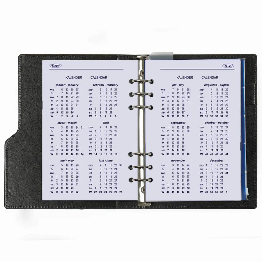 1016-12 Nachfüllbar A5 Ringbuch Organizer Blumenmeer schwarz
