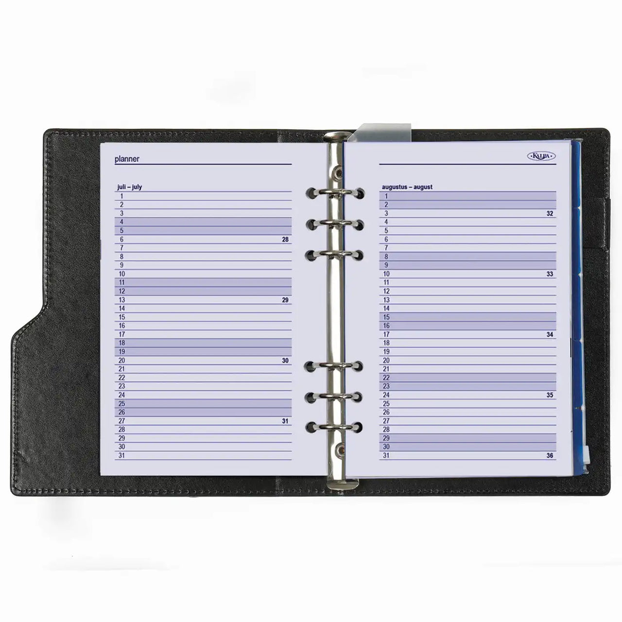 1016-12 Nachfüllbar A5 Ringbuch Organizer Blumenmeer schwarz