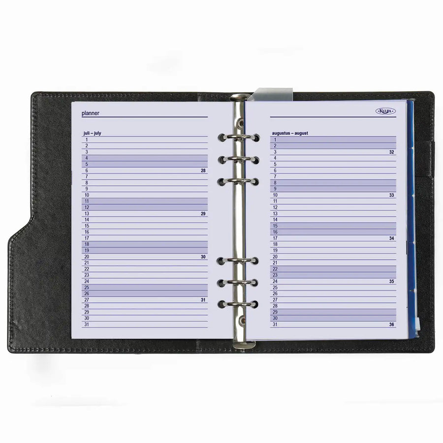 1016-12 Nachfüllbar A5 Ringbuch Organizer Blumenmeer schwarz