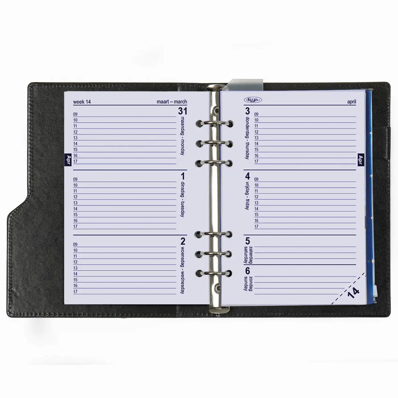 1016-12 Nachfüllbar A5 Ringbuch Organizer Blumenmeer schwarz