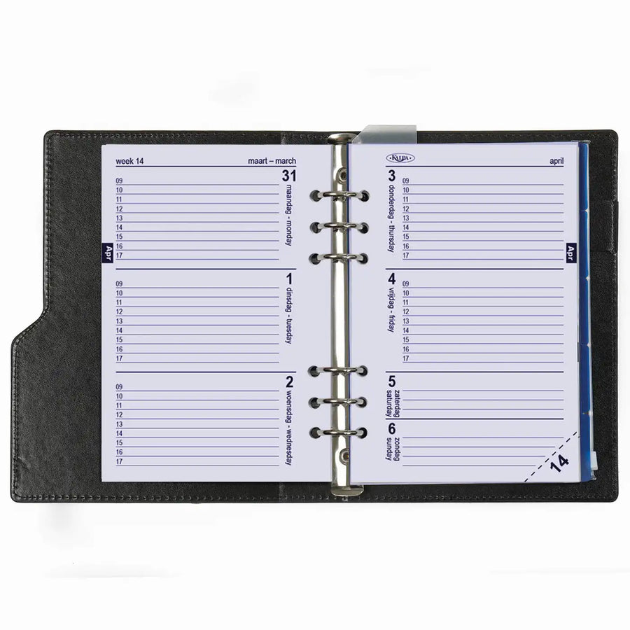 1016-12 Nachfüllbar A5 Ringbuch Organizer Blumenmeer schwarz