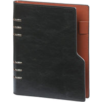 1016-60 Clipbook Refillable A5 6 Ring Binder Agenda Pullup Black