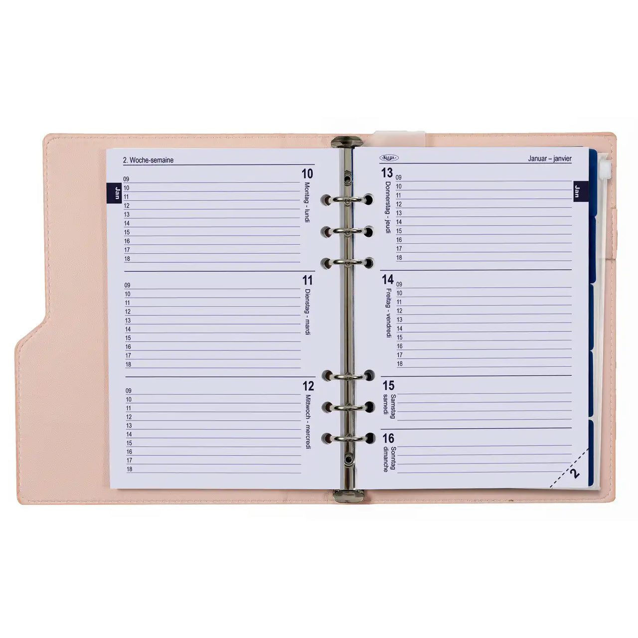 1016-68 Clipbook A5 Planner Binder Croco Rose