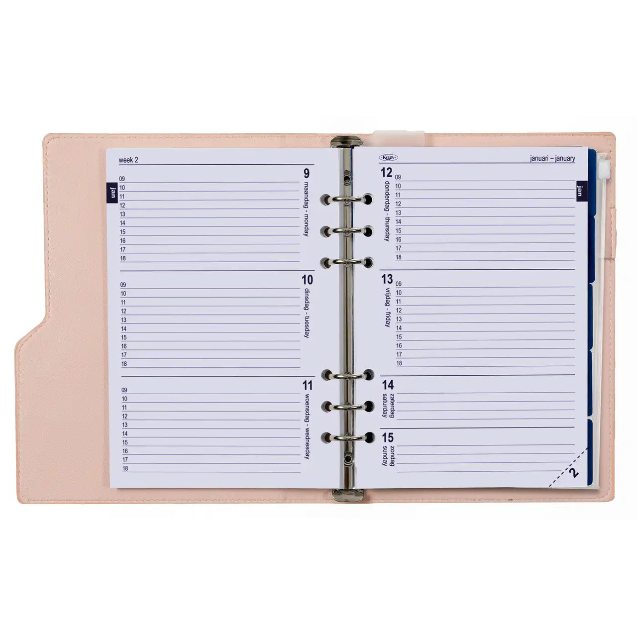 1016-68 Clipbook A5 Planner Binder Croco Rose