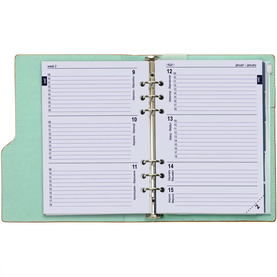 1016-72 Clipbook A5 6 Ringband Agenda pastel roze groen